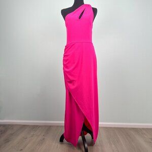 Rachel Roy Pink Sizzle One Shoulder Evening Prom Event Formal Gown NWT